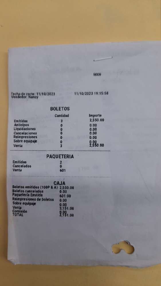 corte de caja vendedor en sistema de venta de boletos